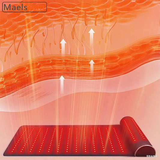 Red Light Therapy Mat with Ergonomic Neck Support & Far Infrared Heating - Full Body Pain Relief for Home & Clinical Use - 675